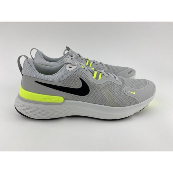 NEW Nike React Miller Grey Neon Green Men's Running Shoes Sneakers Yellow - Picture 7 of 12